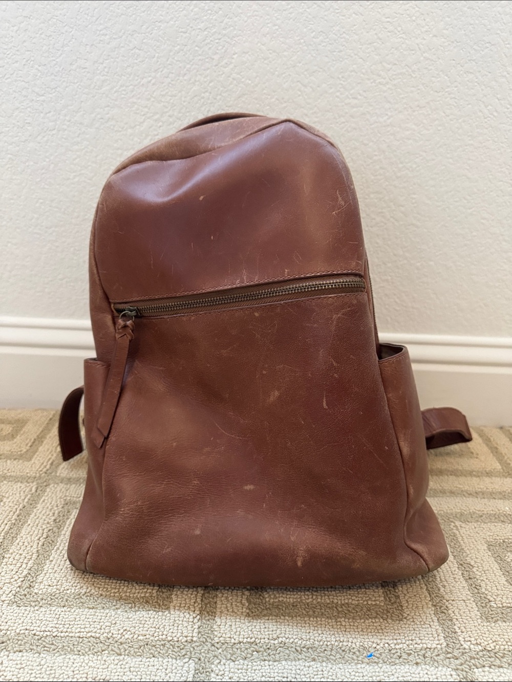 Able Brown Leather Backpack